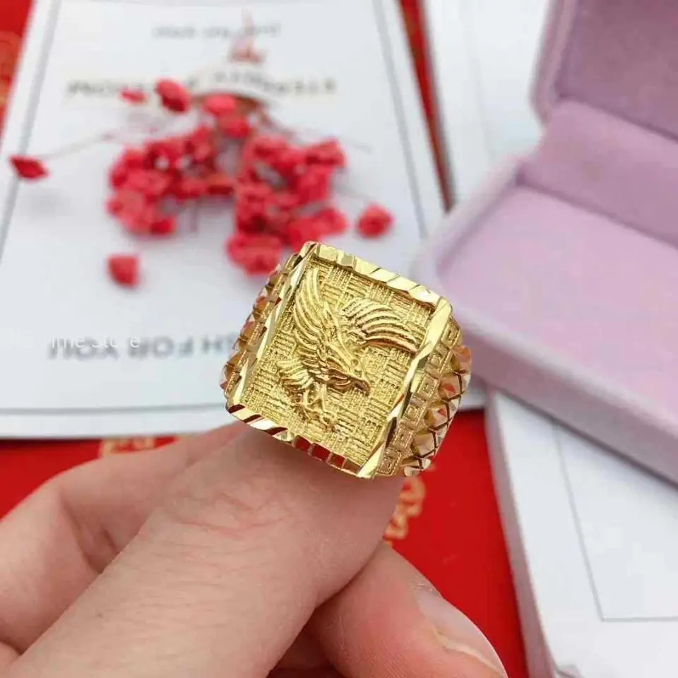 Vynikajúca zlatá farba orla prsteň pre mužov brata otca Dámske šperky Otvorené zásnub