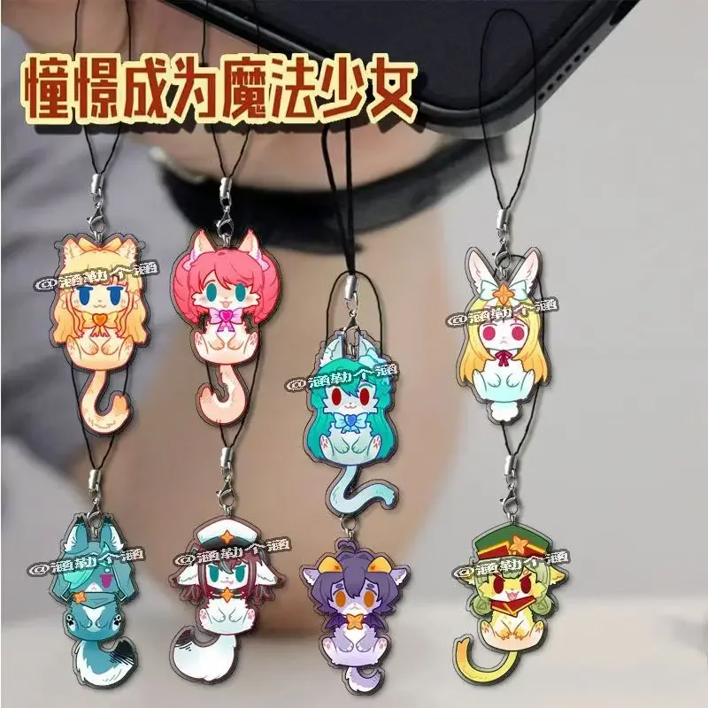 Vypúšťanie nad magickými dievčatami Anime akrylový keychain Tanaka Michiko Momomori Momo Cosplay Cosplay postava Pendant Bag Collection Fanúšikovia darčeky