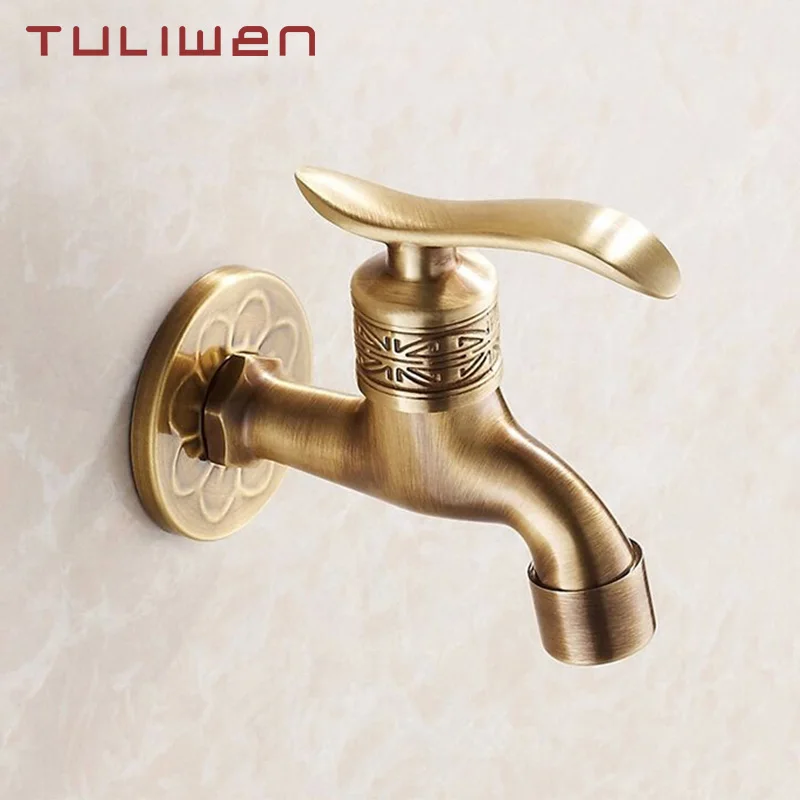 Vyrezávaná stena Mount Bibcock Retro Tap Decorative Outdoor Garden Taps Práčka mop faucet Torneira parre