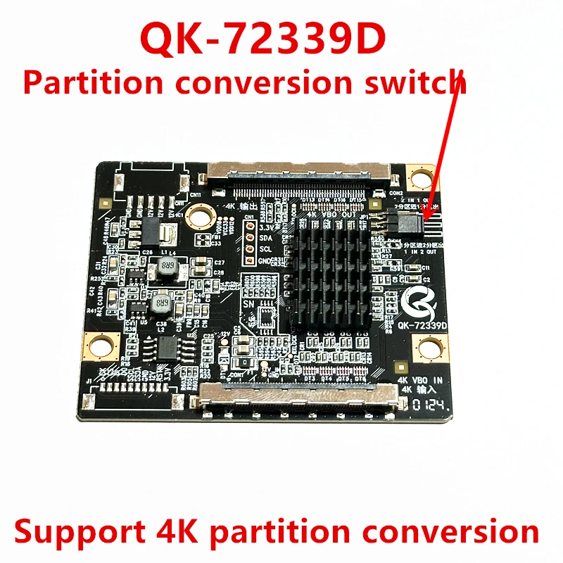 Vyriešiť rozdelenie rozdelenia 1 do 2 divízie 2 do 1 4K až 4K adaptérovej dosky QK-72339D