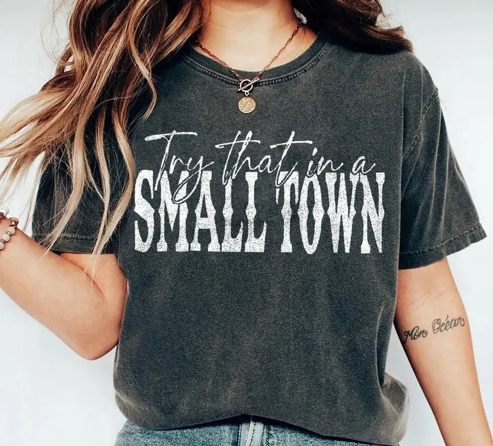 Vyskúšajte to v malom mestskom tričku lyrickej košele americká vlajka citát country hudobná košeľa country hudba milenci košeľa darček pre hudbu love love