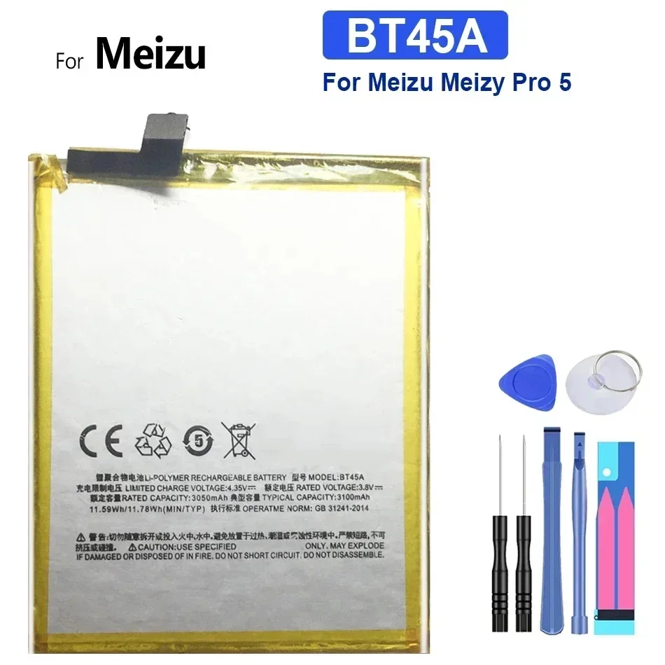 Vysoko kapacitná batéria BT45A BT56 3050MAH-3100MAH pre Meizu Meizy Pro 5 MX5 PRO M5776 Prenosné batérie