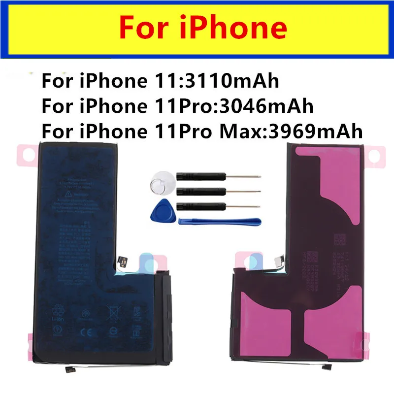 Vysoko kapacitná batéria pre iPhone 11 11 Pro 11 Pro Max Phone Výmena batérií+náradie