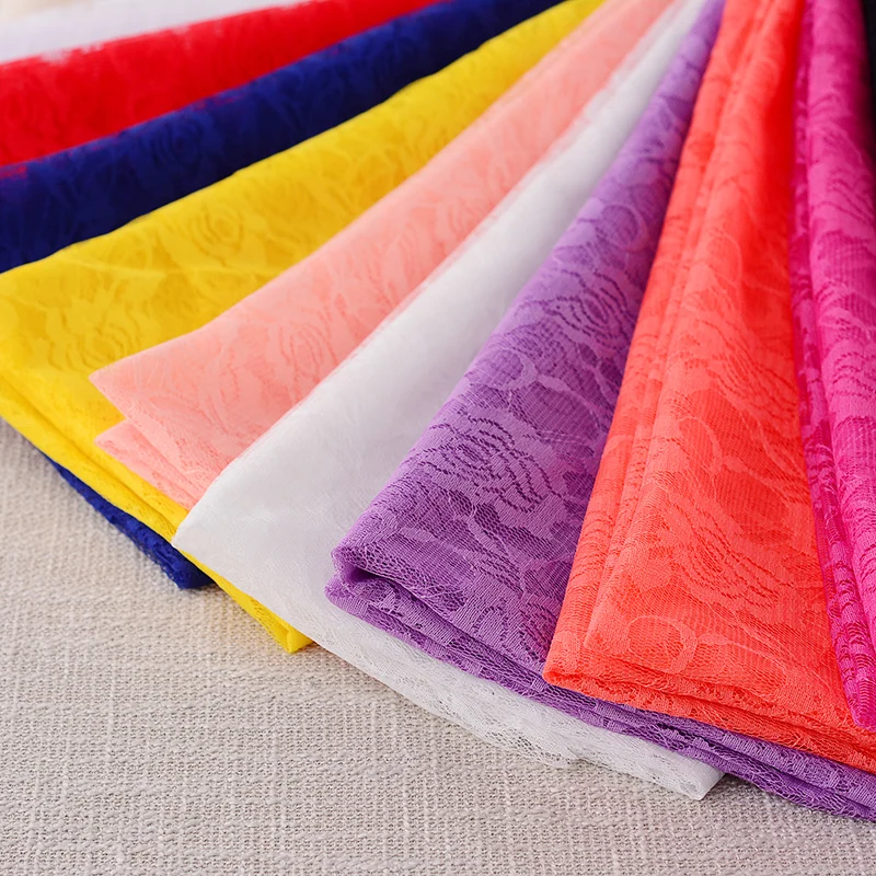 Vysoko kvalitná 1 meter/šarža siete francúzsky voile Guipure Tyl Tull Lace Lace Lace pre šaty čierna biela ružová žltá