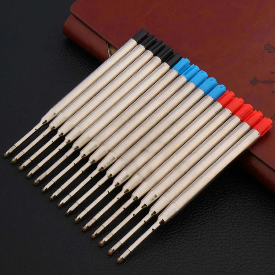 Vysoko kvalitná 10 percent červenej modrej čiernej farby pre metalové pero štýl darčekový loptičkový pero doplňovania obchodnej kancelárie School Supplies Písanie