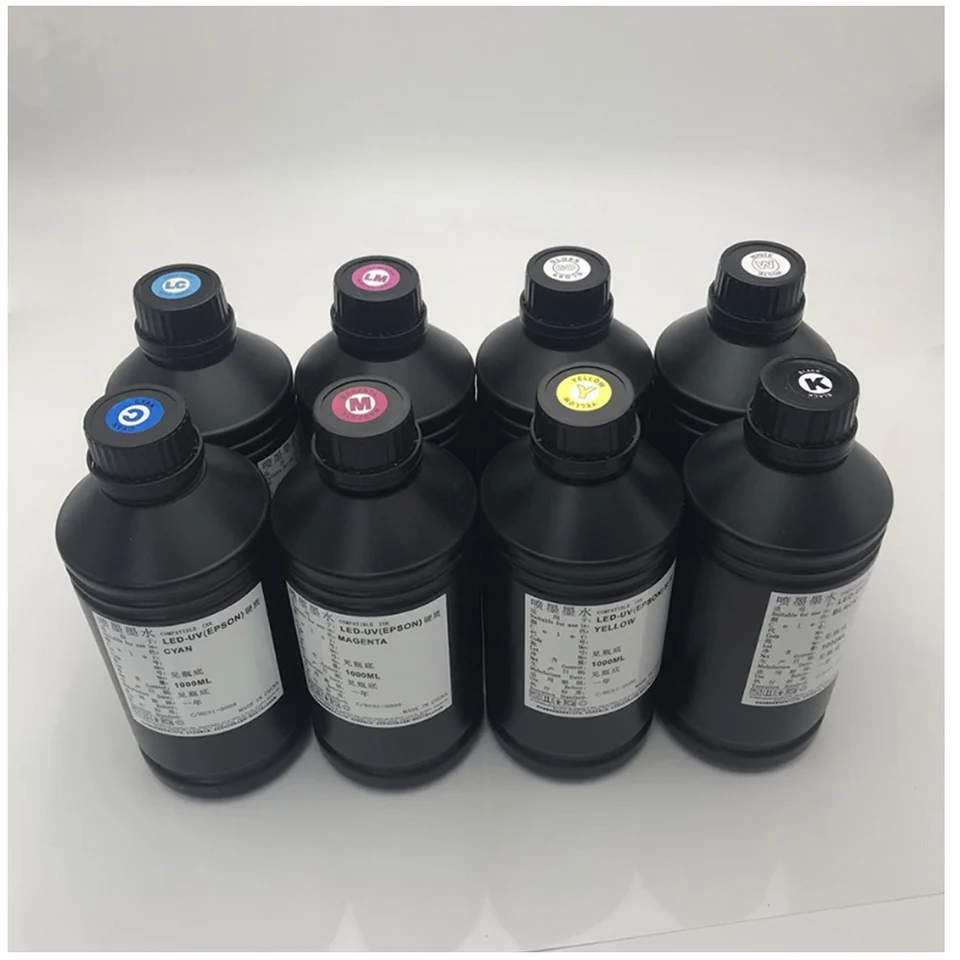 Vysoko kvalitná 1L UV atrament pre Epson R1390 R2000 R1900 T50 L805 L800 L1800 pre DX4 DX5 DX6 DX7 TX800 XP600 Tlačová hlava Hard atrament atramentu UV atrament