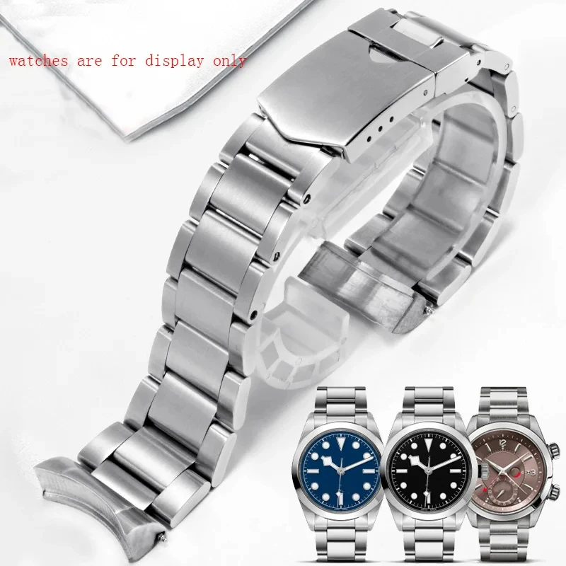 Vysoko kvalitná 316L z nehrdzavejúcej ocele Watchband 22 mm strieborný remienok Výmena kovového pásu pre hodinky Black Bay Series Watch