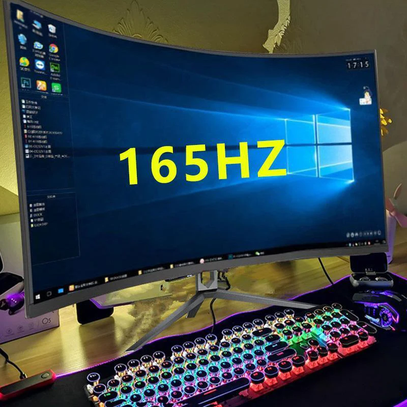 Vysoko kvalitná 32 palcová LCD 165Hz 1K Displej počítača RGB Light Bar Gaming Curved Screen Screen