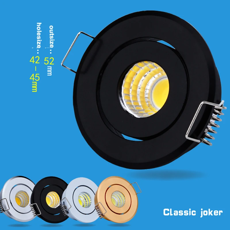 Vysoko kvalitná 3W 6W stmievacia mini LED Downlight Mini COB LED SPOT LED LED stropná lampa Biela tela /čierne telo