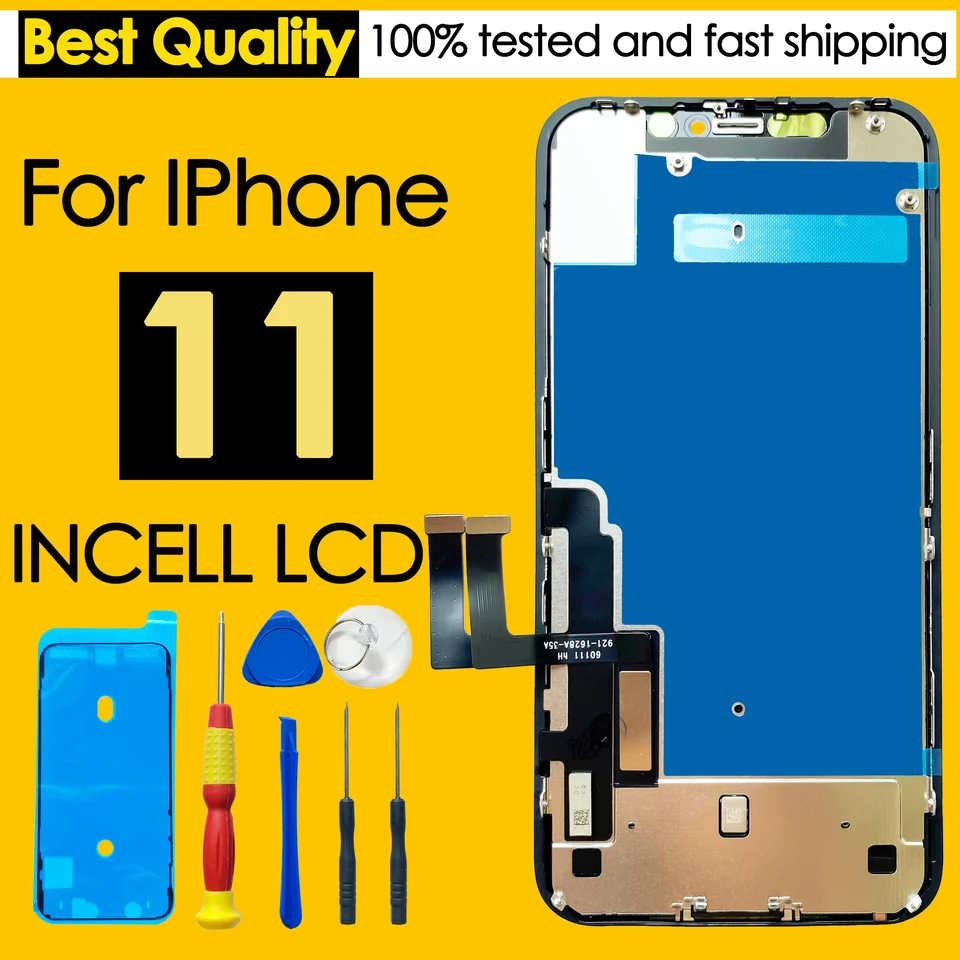 Vysoko kvalitná AAA Incell LCD pre iPhone 11 Displej dotykovej obrazovky Výmena digitalizátorov opravy dielov veľkoobchodná súprava