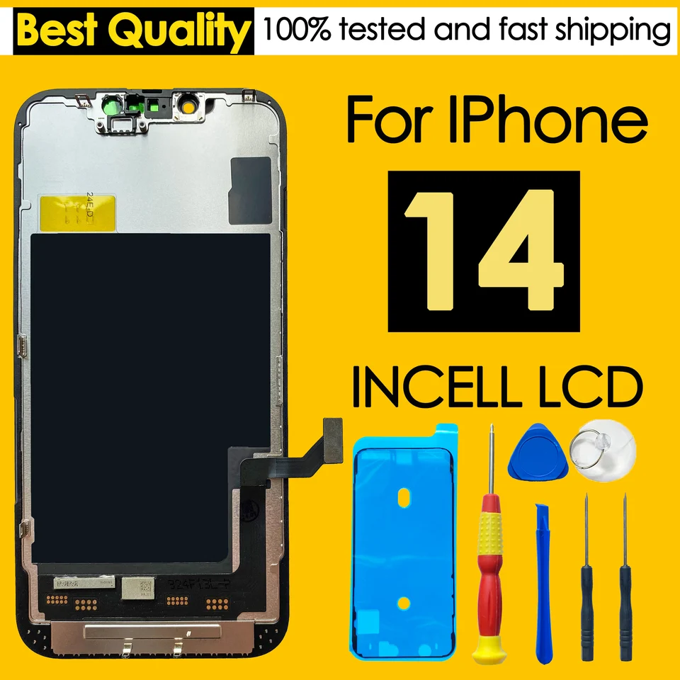 Vysoko kvalitná AAA Incell LCD pre iPhone 14 Displej dotykovej obrazovky Výmena digitalizátorov opravy dielov veľkoobchodná súprava
