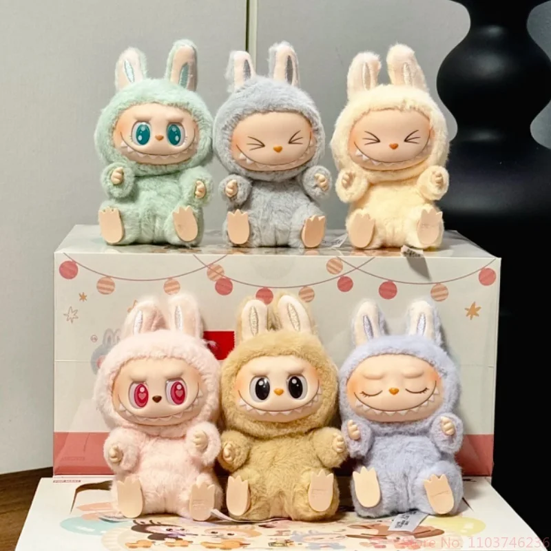 Vysoko kvalitná anime figúrka Labubu má sériu sedadiel Vinyl Pendant Doll Model Toy Cute Monster Replica Keychain Toy Birthday Gift