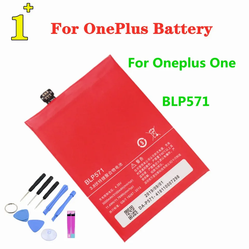Vysoko kvalitná BLP571 Originálna batéria pre OnePlus One 1+ One Plus a0001 3100 mAh Li-Polymer Výmena batérie + náradie