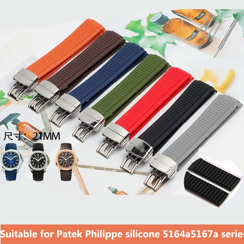 Vysoko kvalitná kapela s mäkkými gumovými hodinkami Aquanaut sa hodí pre Patek Philippe Silikone 5164a 5167a 5168a 21 mm skladací spúta