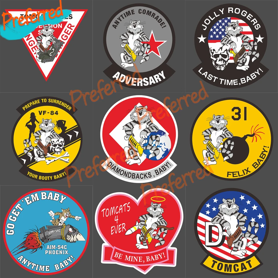 Vysoko kvalitná nálepka Top pištoľ Iceman Helma Maverick Goose Sticker Vinyl Decal F-22 Raptor F-18 F-14 TOMCAT CAR MOTORYCLE STACKER