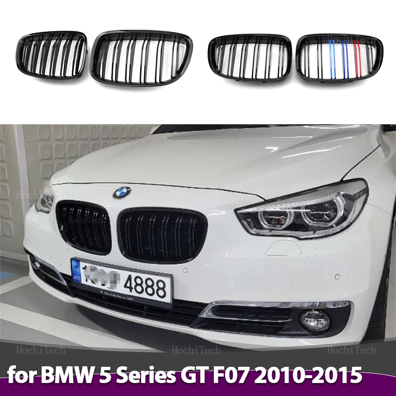 Vysoko kvalitná obličková mriežka predného nárazníka automobilu pre BMW 5 Series GT F07 2010-2015 Náhradné dvojité čierne mriežky