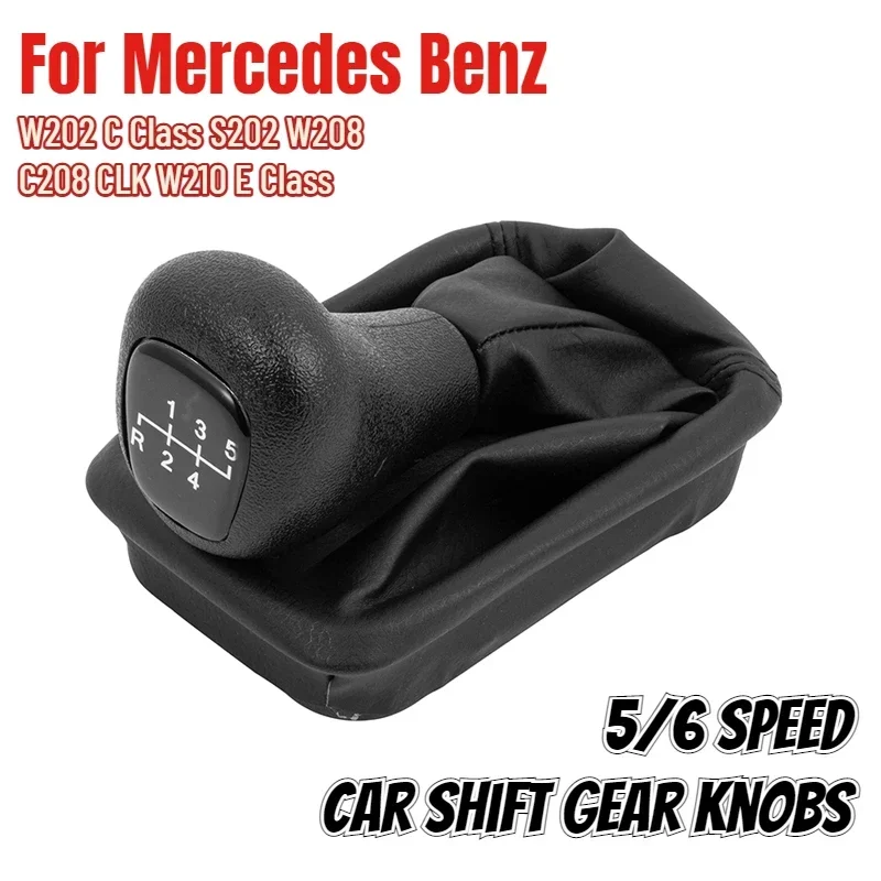 Vysoko kvalitná príručka 5 6 Rukoväť gombíkovej páky rýchlostného prevodového stupňa pre Mercedes Benz W202 C triedy S202 W208 C208 CLK W210 E STYLING CAR STYLING