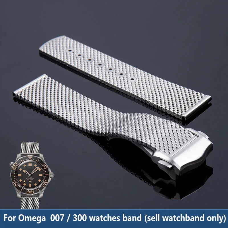 Vysoko kvalitná titánová oceľ 20 mm reťazca reťazca pre Omega 007 Seamaster Diver 300 Watch Band Nahrádzajte Milanese Cadless náramok