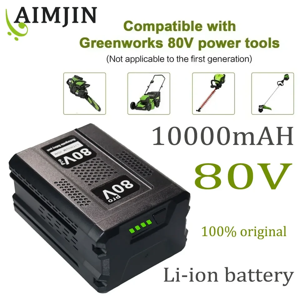 Vysoko kvalitná výmenná batéria 80V pre GreenWorks 80V Max Littium ion Battery GBA80200 GBA80250 GBA80400 GBA80500
