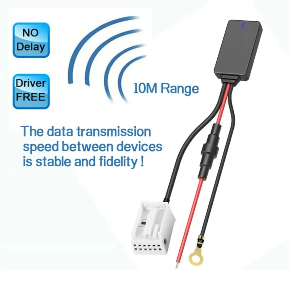 Vysoko kvalitné 12 -pinové auto rádio Aux káblové adaptér Bluetooth 4.0 pre VW RCD510 RCD310 RCD300 RNS510 RNS310 RNS210