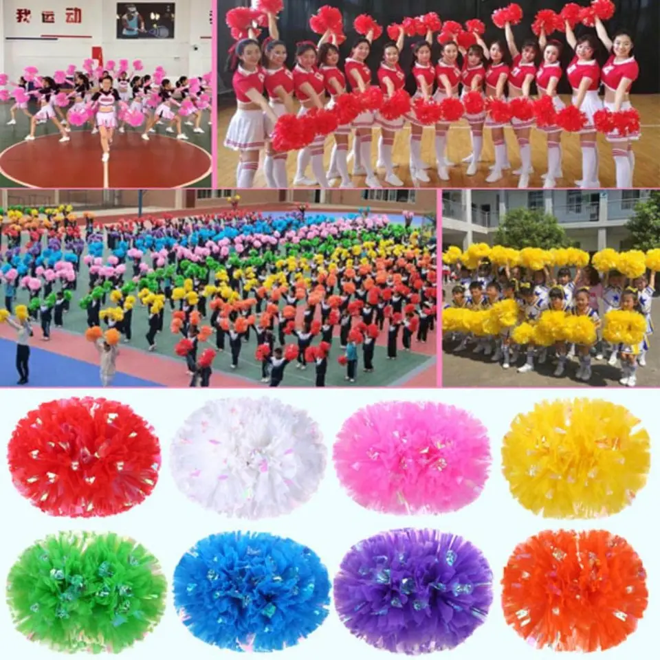 Vysoko kvalitné 25 cm hier Pompoms 9 farieb lacné praktické pompomy športové zápasy Supplies Sports roztlieskavačky