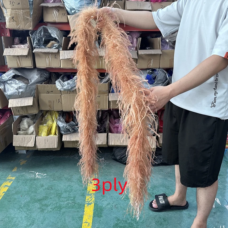 Vysoko kvalitné 3-pštrosové perie Boa 1-6meter dlhé vinobranie šál šál šál dcor plumas pre párty šaty sukňový kostým