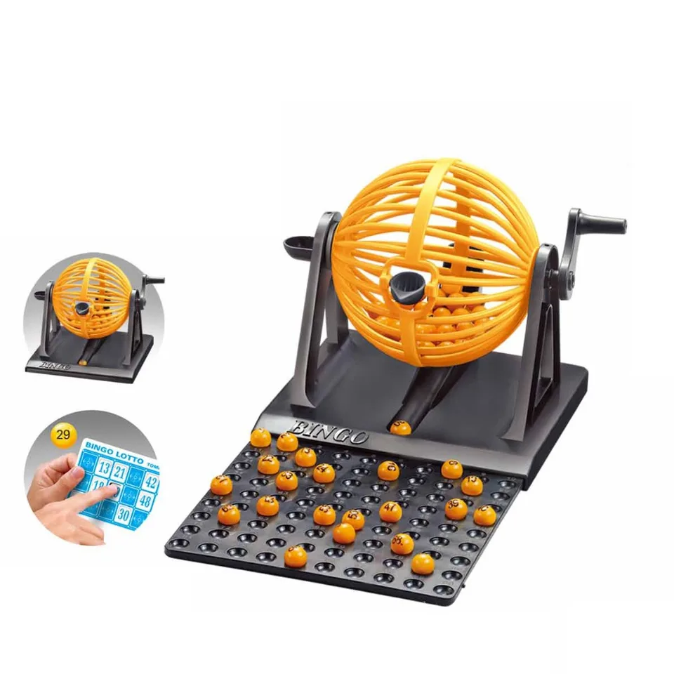 Vysoko kvalitné ABS Bingo Lotto Game Set Rotary Cage Interaktívna stolová hra REVOLVING STROJ TABLE TOM HOME HOME
