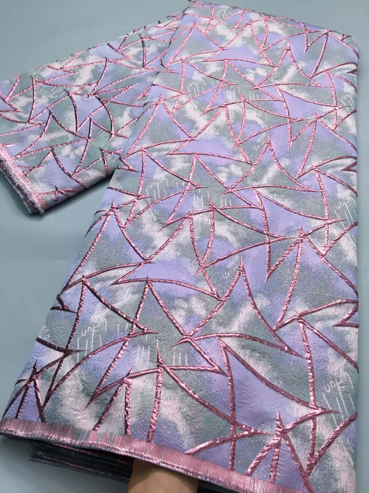 Vysoko kvalitné africké Gild Jacquard Lace Lace Fabric Nigérijský brokátový čipkovaný šitie pre luxusné šaty Midi Party, 2,5 yards Ty3939