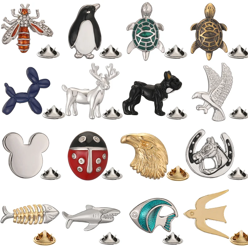 Vysoko kvalitné korytnačky Penguin Penguin Puppy brošň Pánsky svadobný oblek klopne odznak Pin Gift ， továreň Direct Wholesale