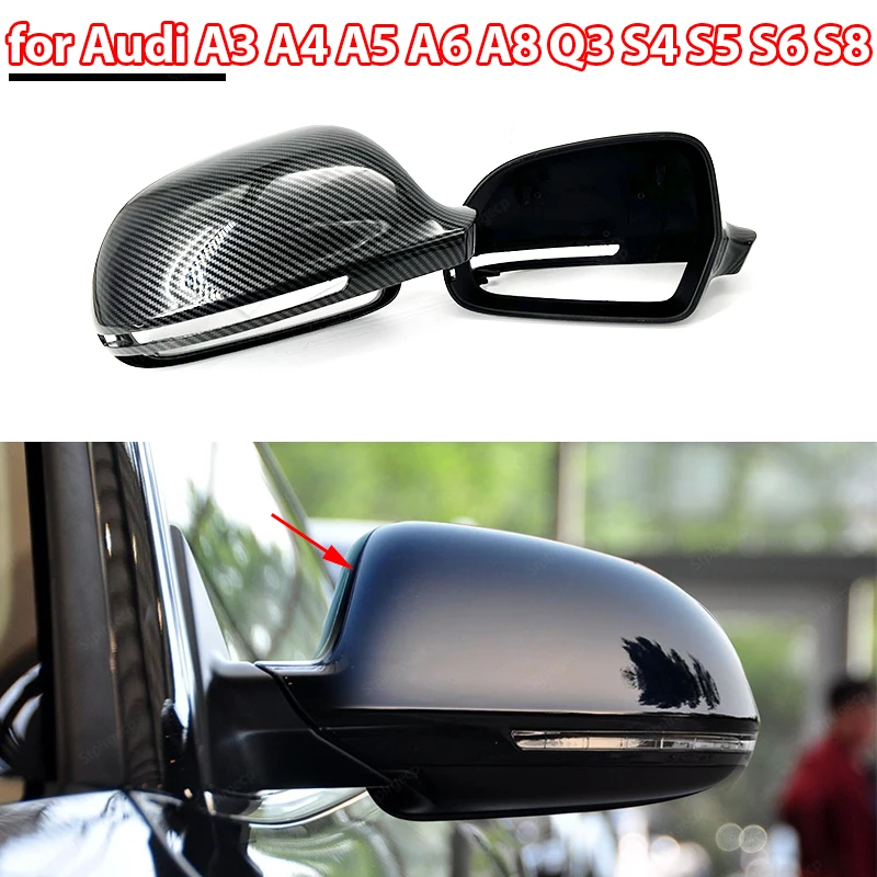 Vysoko kvalitné lesklé čierne ABS uhlíkové vlákno hľadanie pre Audi A4 S4 B8 8K A5 S5 B8 8K A6 S6 4F C6 A8 S8 D3 Q3 SQ3 A3 8P