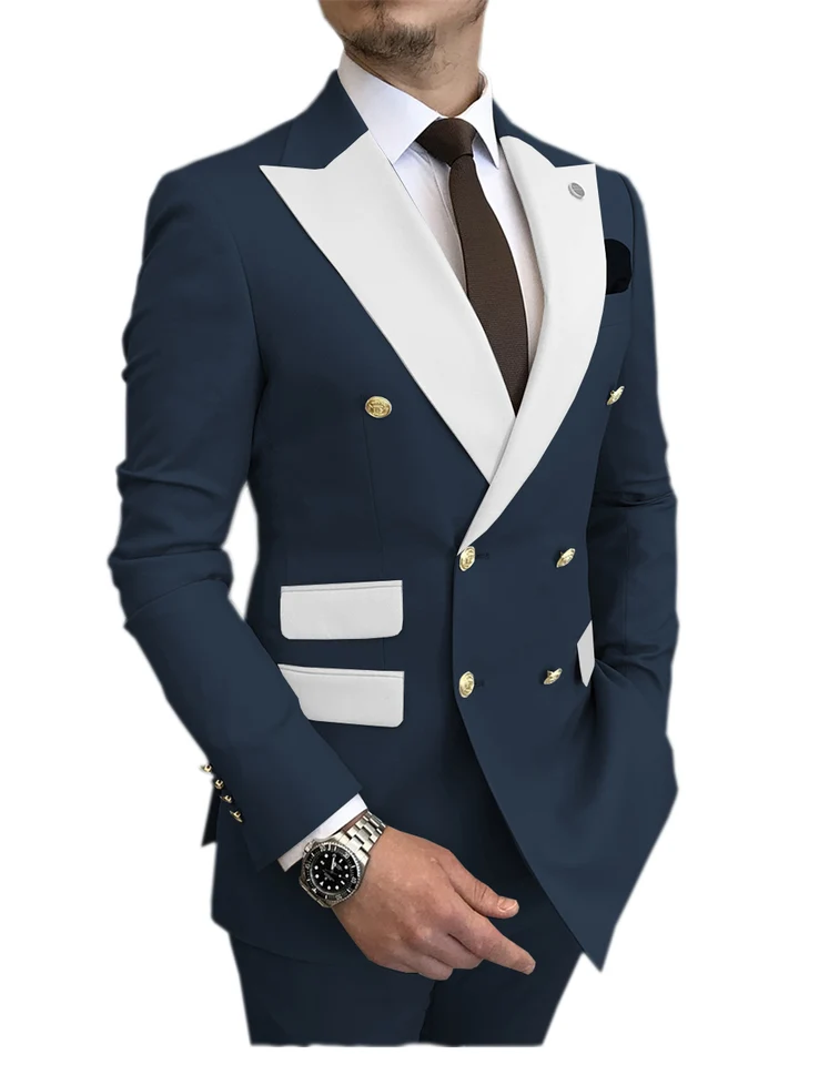 Vysoko kvalitné mužské 2 počítače s oblek Slim Fit Laf Business Business Mužské obleky Prom Svadobné šaty pre grenári sako+nohavice