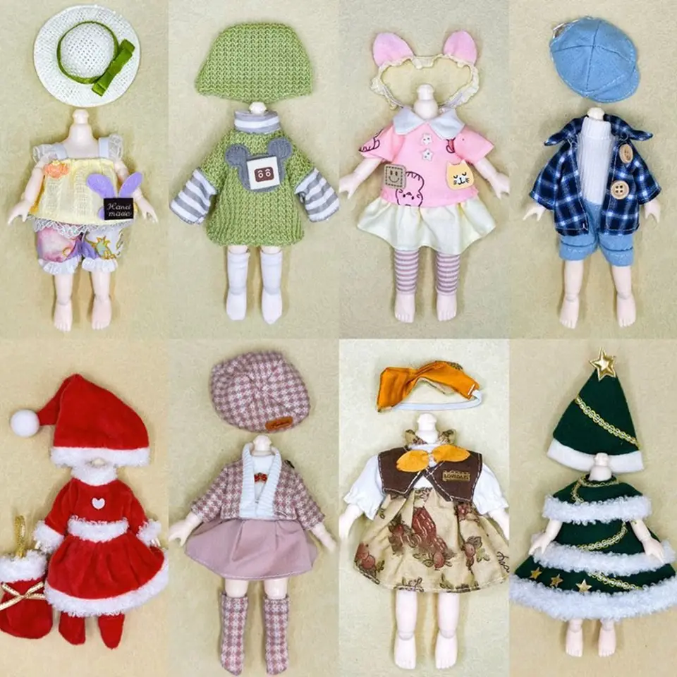 Vysoko kvalitné módne odevy na bábiky 18 štýlov hračky Tričko Tričko deti DIY Dievčatá Doll Sukňa 16 ~ 17 cm Doll/1/8 BJD Doll