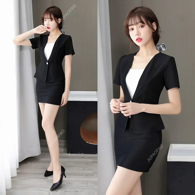 Vysoko kvalitné módne ženské nohavice oblečenie Nové letné obchodné formálne Slim Slim Ruckve Blazer a Tousers Office Ladies Work Work Wear