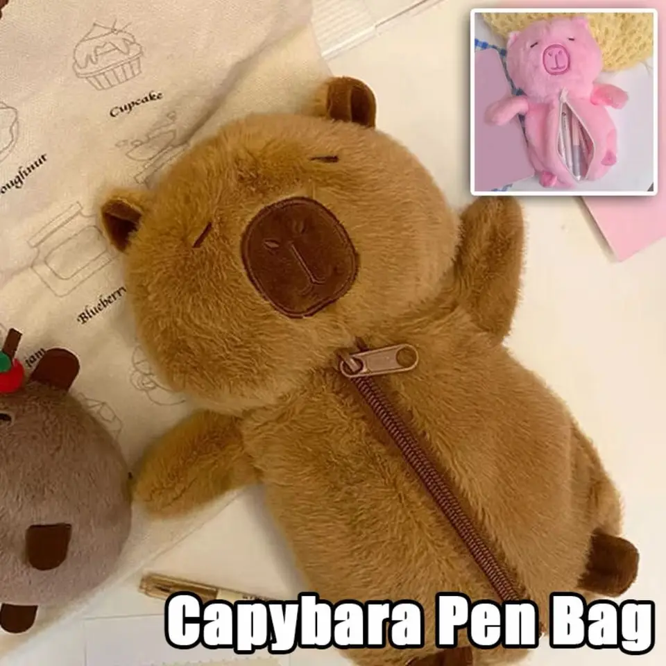 Vysoko kvalitné plyšové pero vrecko na veľkú kapacitu Capybara Storage Bag Multifunkčný kancelársky organizátor darček