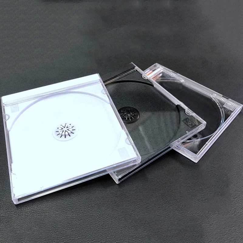 Vysoko kvalitné priehľadné spodné CD box prázdne CD puzdro PLAP PLASTOVÉ CD PASE CD CAPA kapacita 1-2 disky