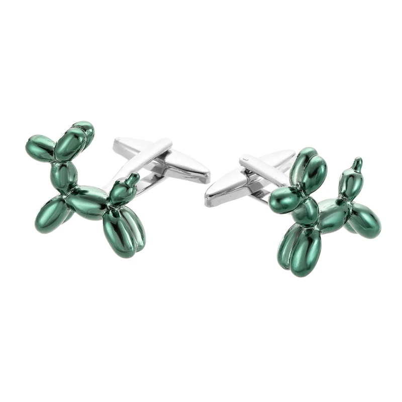 Vysoko kvalitné pánske francúzske košele Cufflinks Metal Animal Green Balón Pes Manžnice