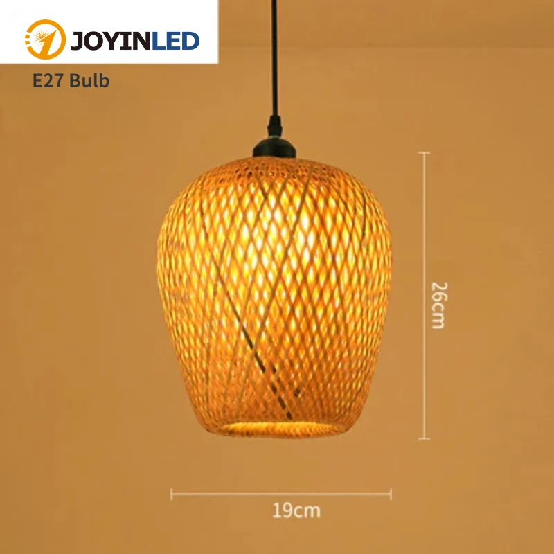 Vysoko kvalitné ručne tkané prírodné rustikálne ázijské prívesky Rattan bambus lampa tieň svetlo kryt bambusová lampa závesné svetlo
