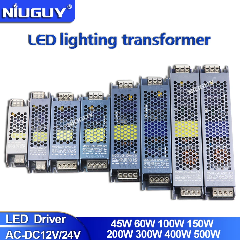 Vysoko kvalitné stlmené osvetlenie transformátorov konštantného napätia Výstup DC12V 24V 60W 100W 200W 300W 400W 500W LED pásma LED pásma napájacie napájacie napájacie napájacie napájanie
