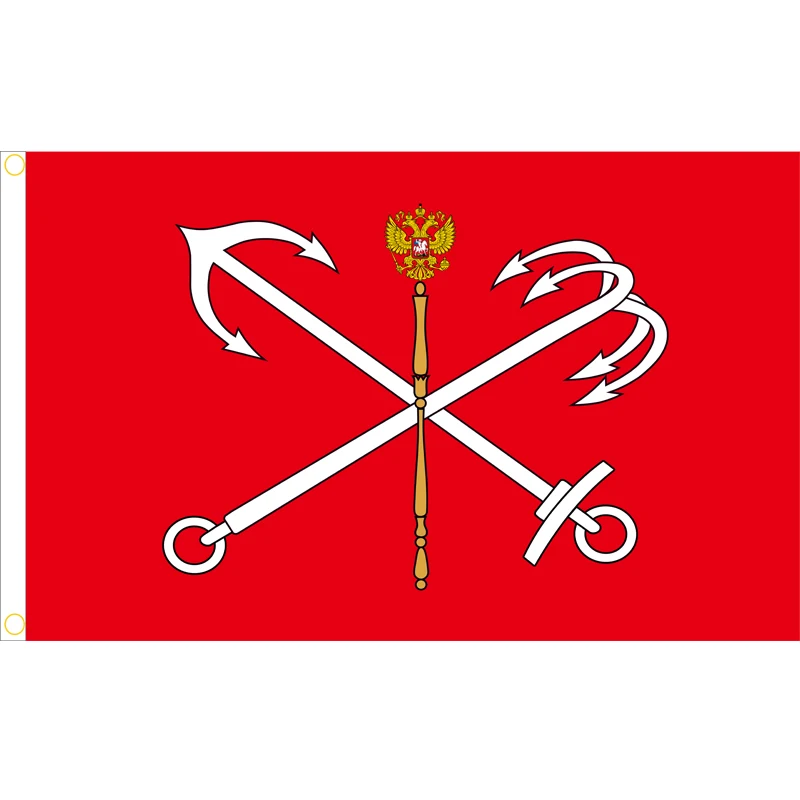 Vysoko kvalitné tlačené polyesterové vlajky Ruska z Ruska St. Petersburg State Flags Banners Rýchla zásielka