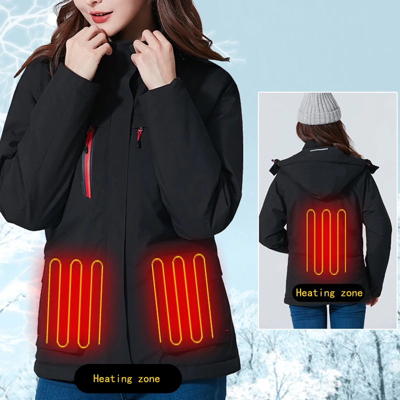 Vysoko kvalitné vyhrievané bundy Men Ženy Športové oblečenie vyhrievané kabáty Grafén Heat Coat USB Vykurovacia bunda pre kempin