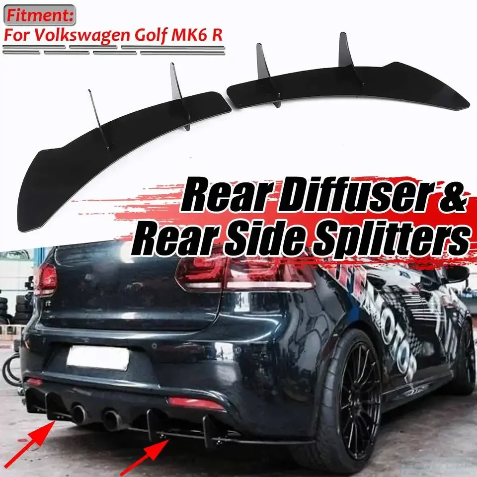 Vysoko kvalitné zadné nárazníky automobilu Splitter Lip Difuser Spoiler Záprety strážca pre Volkswagen pre VW pre golf 6 Mk6 GTI R20 Body Kit
