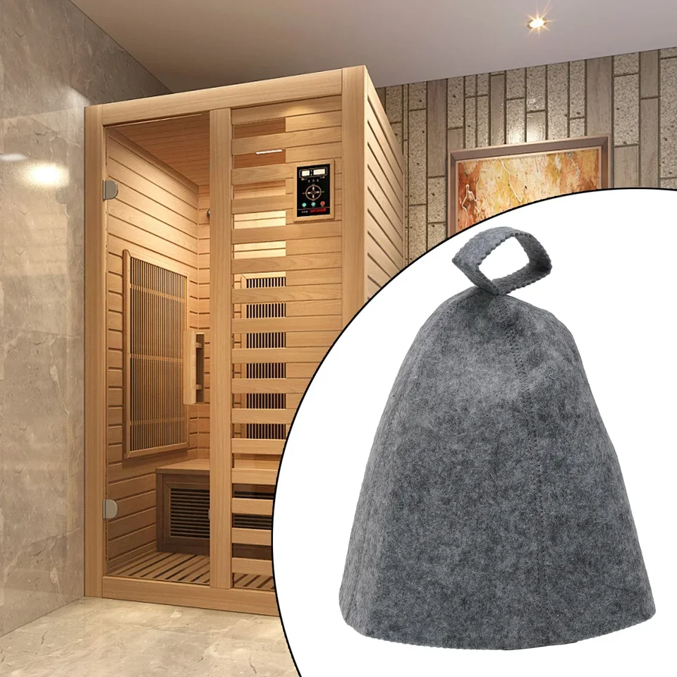 Vysoko kvalitné úplne nové sauna klobúk vlnená čiapka Anti tepelná ochrana proti sprche mäkká tuhá látka s visiacim slučkou 1ks