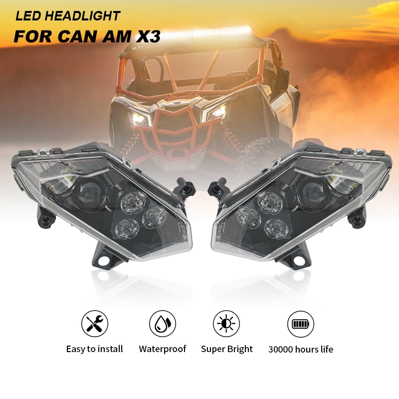 Vysoko kvalitné čierne LED svetlo svetlomet pre ATV Can Am Maverick X3 2017 2018