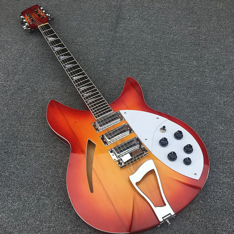 Vysoko kvalitný 12-stringový 360 elektrický gitara, hmatník z basového dreva a tri snímače, ktoré je možné prispôsobiť a odoslať bez