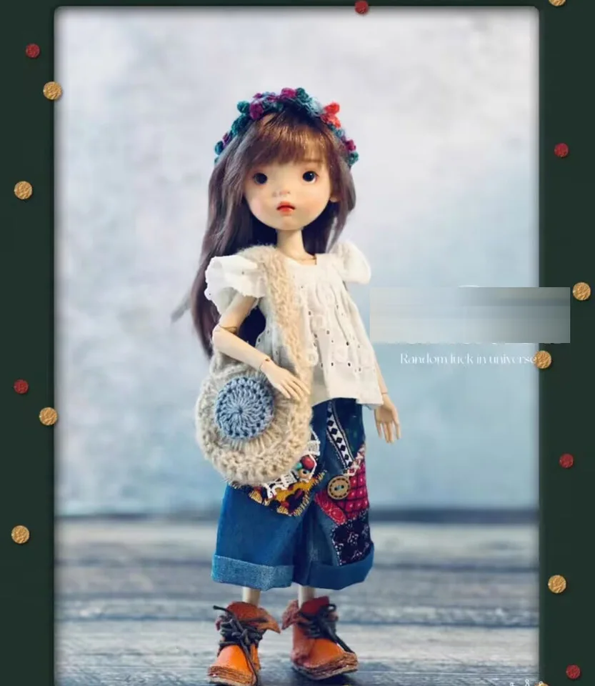 Vysoko kvalitný 2025 Český štýl 4ks Blythe Top+Pants+čelenka+taška 1/6 30 cm (vhodná pre azone, pullip, OB22/24/26, LICCA)