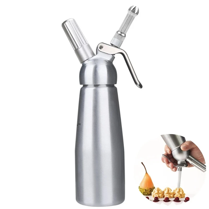 Vysoko kvalitný 500 ml odolný hliníkový krém na hliníkový smotany kovový šľahací krém na smotany sifón dezertné náradie Dobré balenie