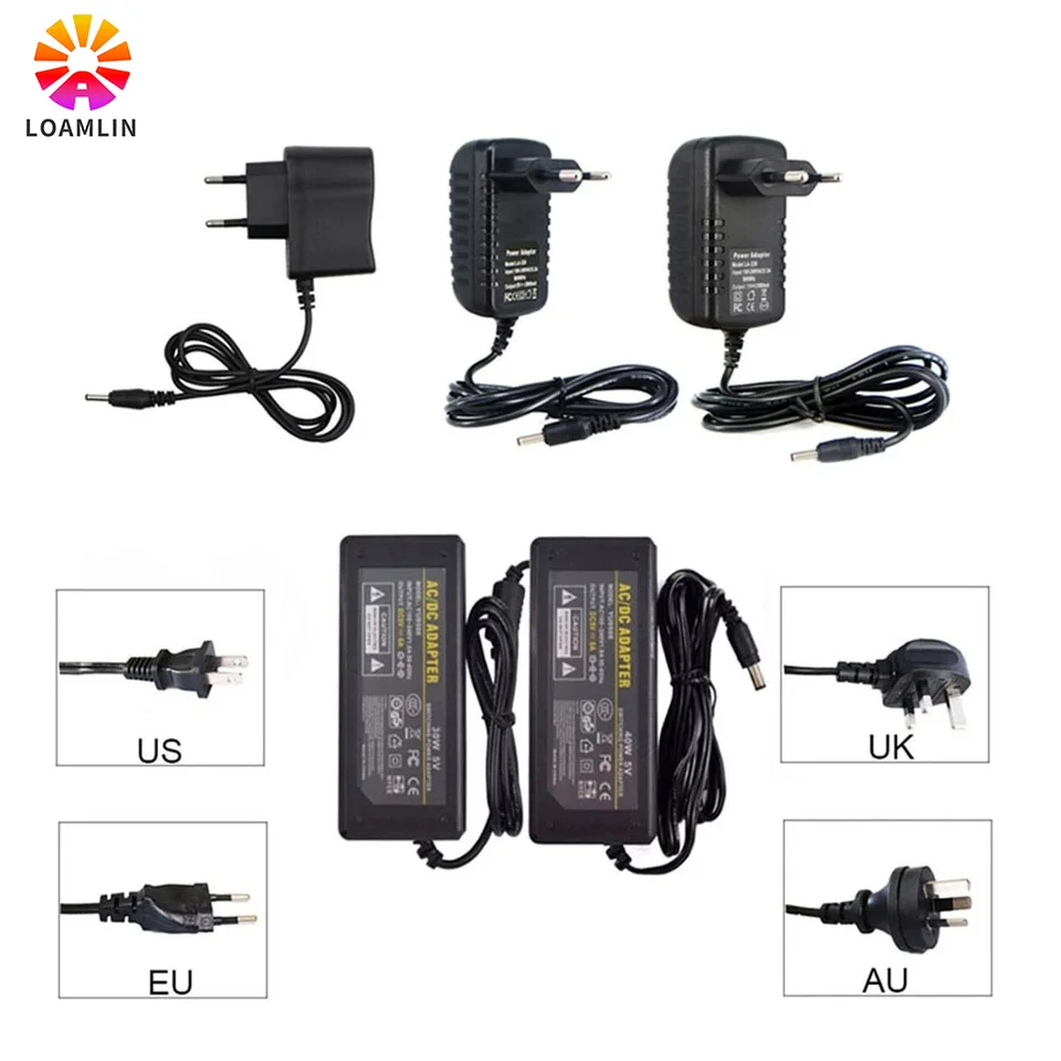 Vysoko kvalitný 5V LED energiu napájacieho zdroja 2A /3A /5A /6A /8A /10A LED transformátor pre DC5V WS2801 WS2812B SK6812 LED pásik LED