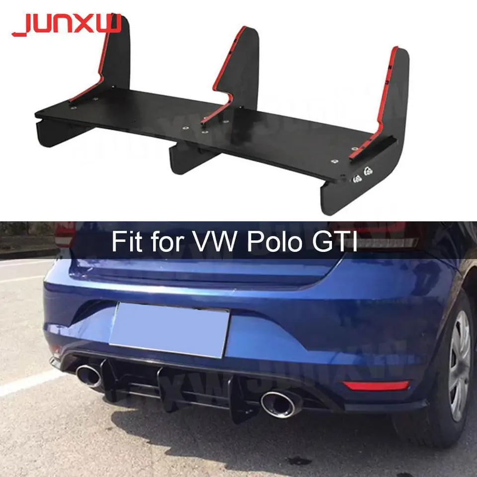 Vysoko kvalitný ABS Zadný difúzový kryt krytu krytu krytu pre VW Polo GTI 2015 2016 FINS STYLE STYLE STYLING AUTOM