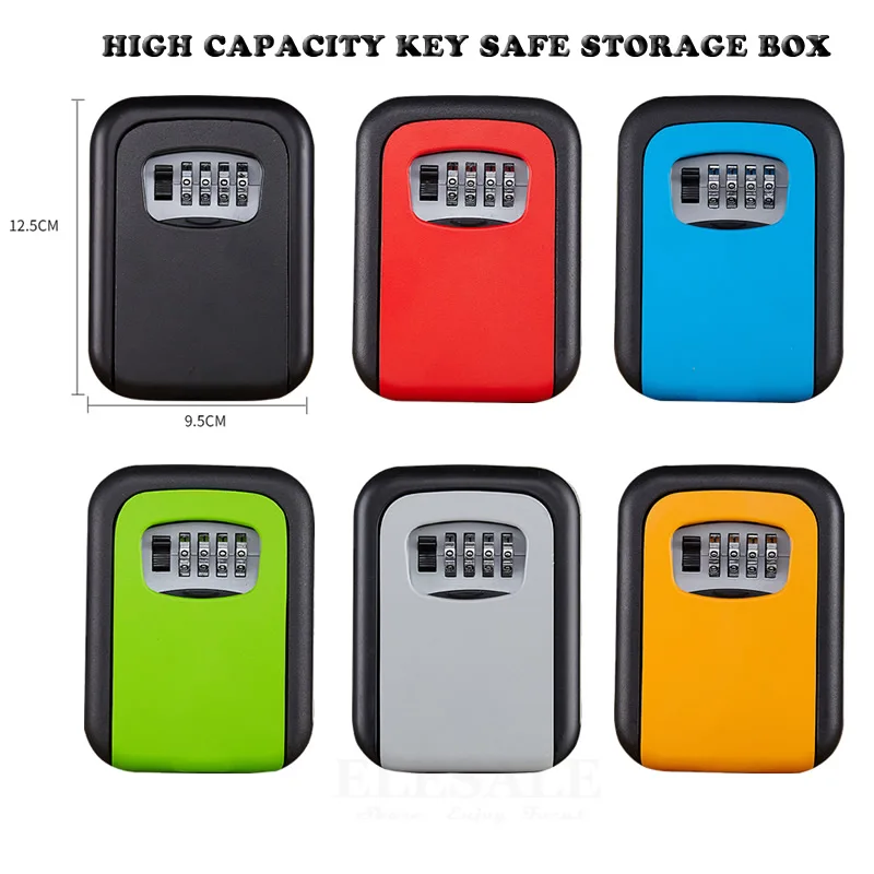 Vysoko kvalitný kovový kľúč bezpečný úložný box so štvorciferným heslom Lock Lock Home Garage Apartment náhradné klávesy skryté tajné organizátor