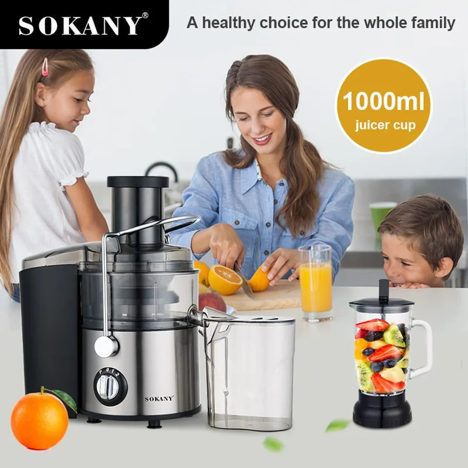 Vysoko kvalitný odšťavovač 4 v-1, nekĺzanie nôh, extraktor šťavy, pre zeleninu a ovocie, ľahko sa čistí